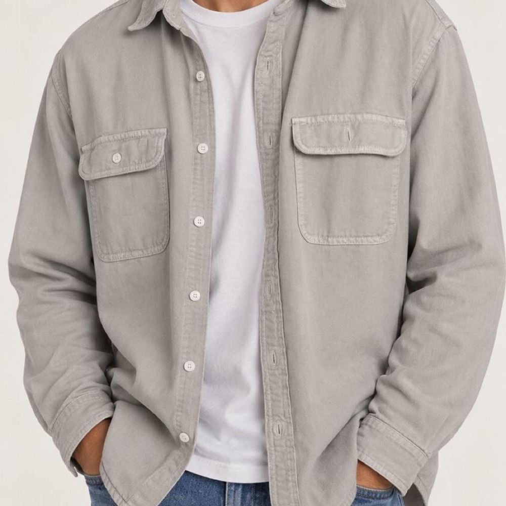 Old Navy 100% Cotton Mens Workwear Button Up Cream XXL